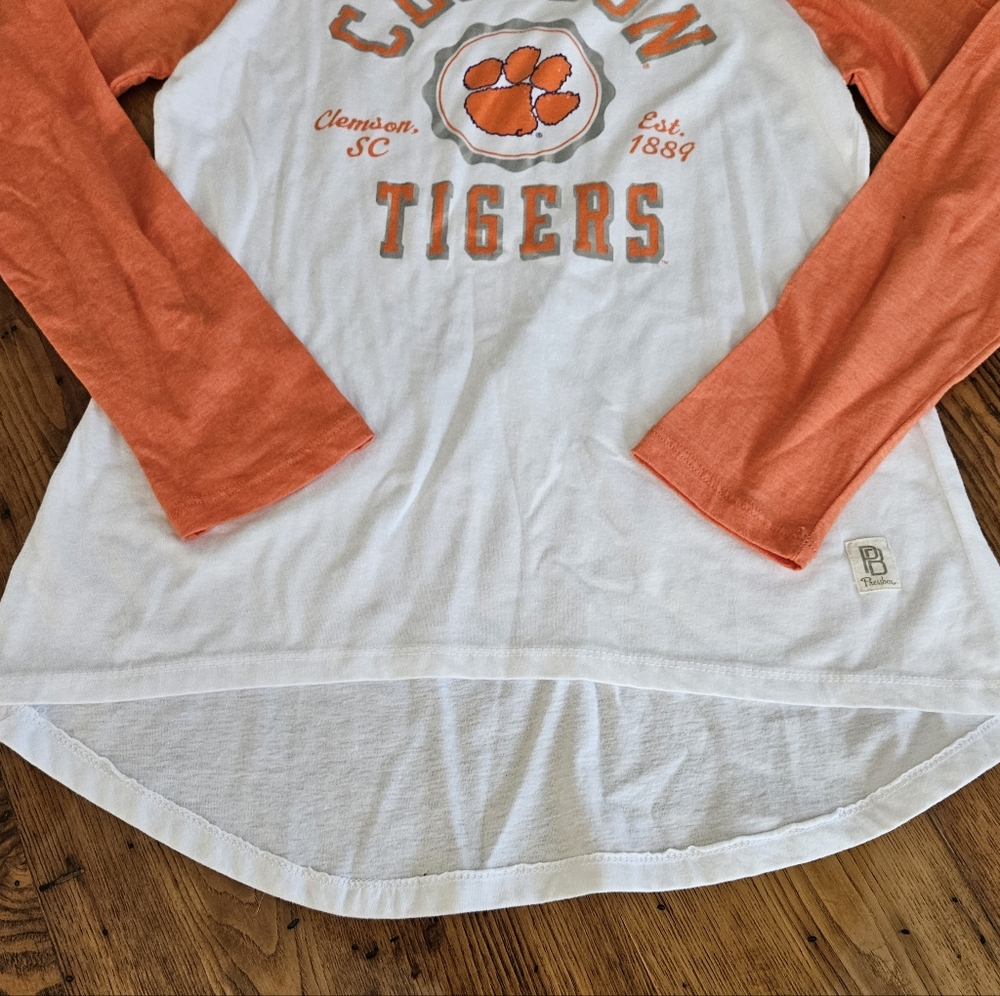 Clemson Tigers Orange & White Raglan Tee Size L - Picture 2 of 5